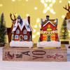 Tabletop Christmas Village House Buildings Lighted Resin Ornaments for Holiday Decor House Figurine with LED Lights