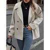 Women's Autumn Winter Wool Blazer Coat, Loose Short Versatile Woolen Outerwear For Women, European American Style Women's Fashion Coat