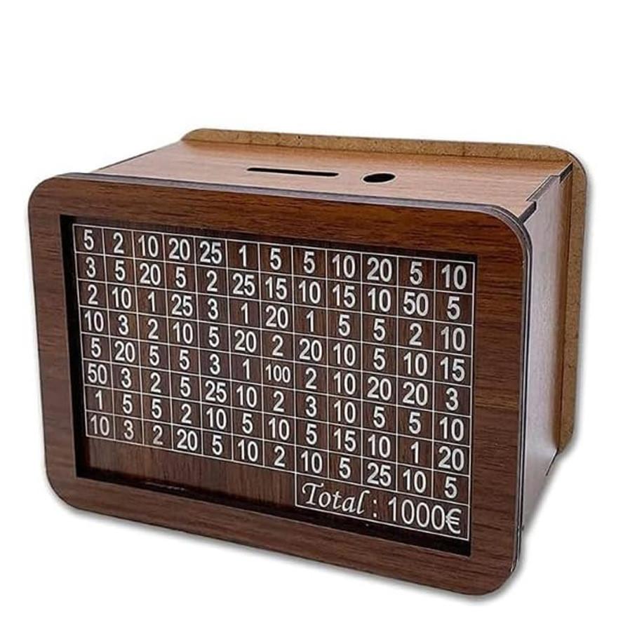 

1 шт. деревянная копилка со счетчиком целей для экономии денег, многоразовым лотком для монет для домашнего использования, коробкой для хранения, мишенью и цифрами для детей 1000