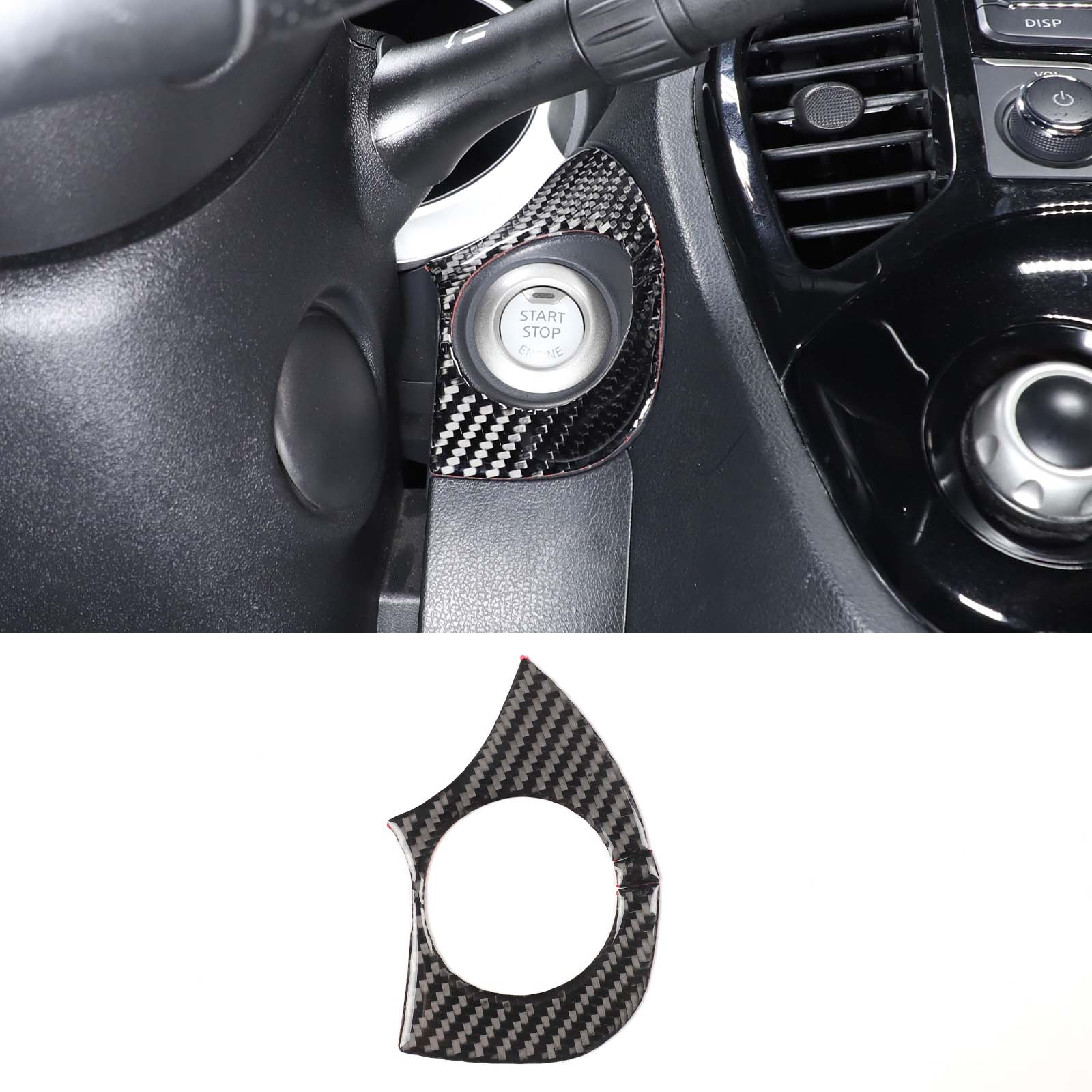 

For 2011-2019 Nissan JUKE Infiniti ESQ Soft Carbon Fiber Central Control Gear Shift Air Outlet Frame Panel Sticker Accessories