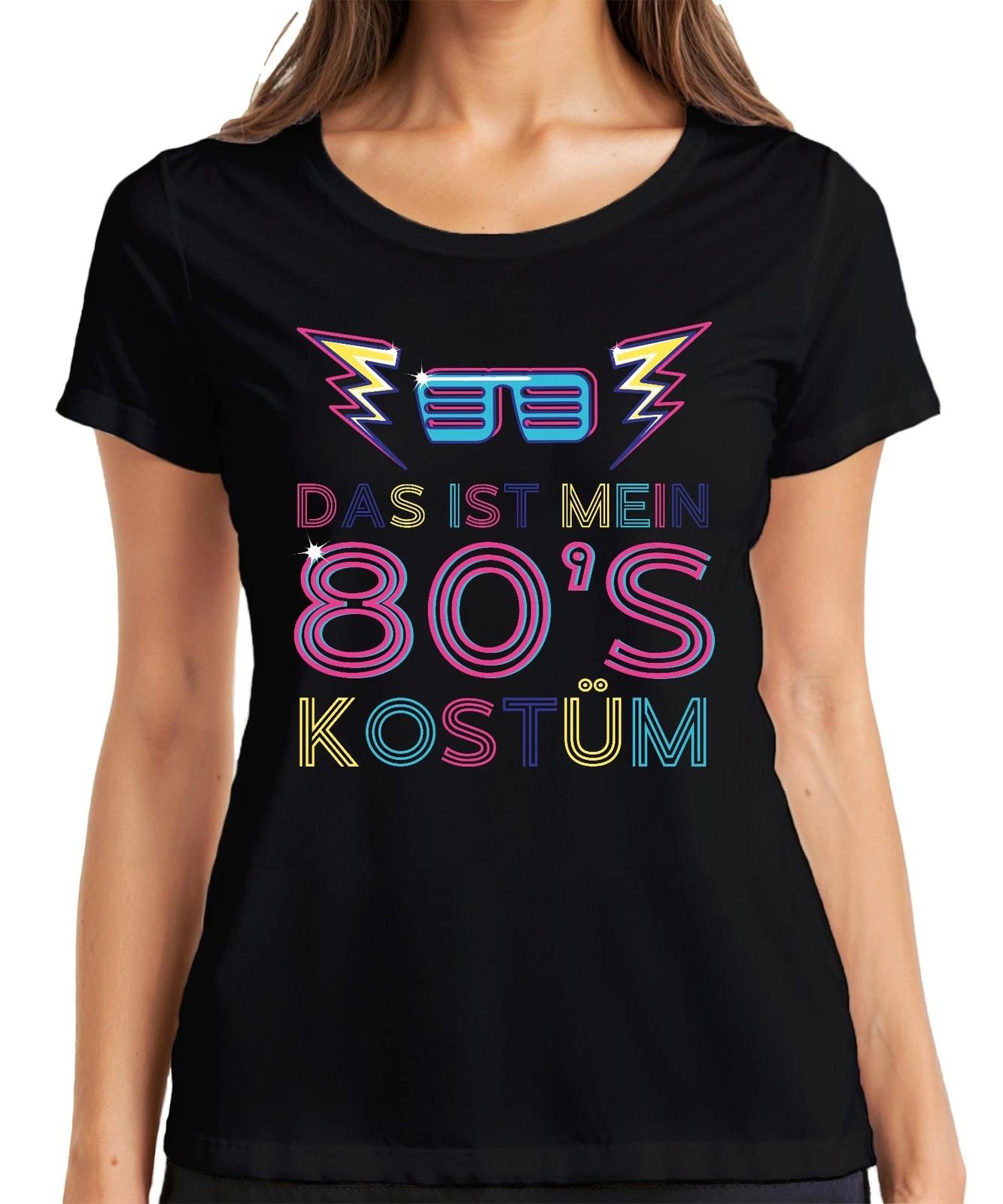 MEIN 80 S KOSTÜM 80er Jahre Retro Neon Party Karneval Brille Damen T-Shirt M
