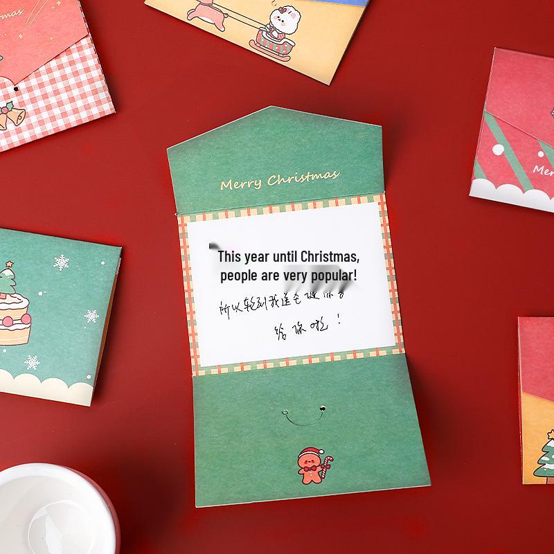 Cartoon Christmas & Holiday Greeting Cards with Envelopes - DIY Folding for Birthday & New Year Wishes