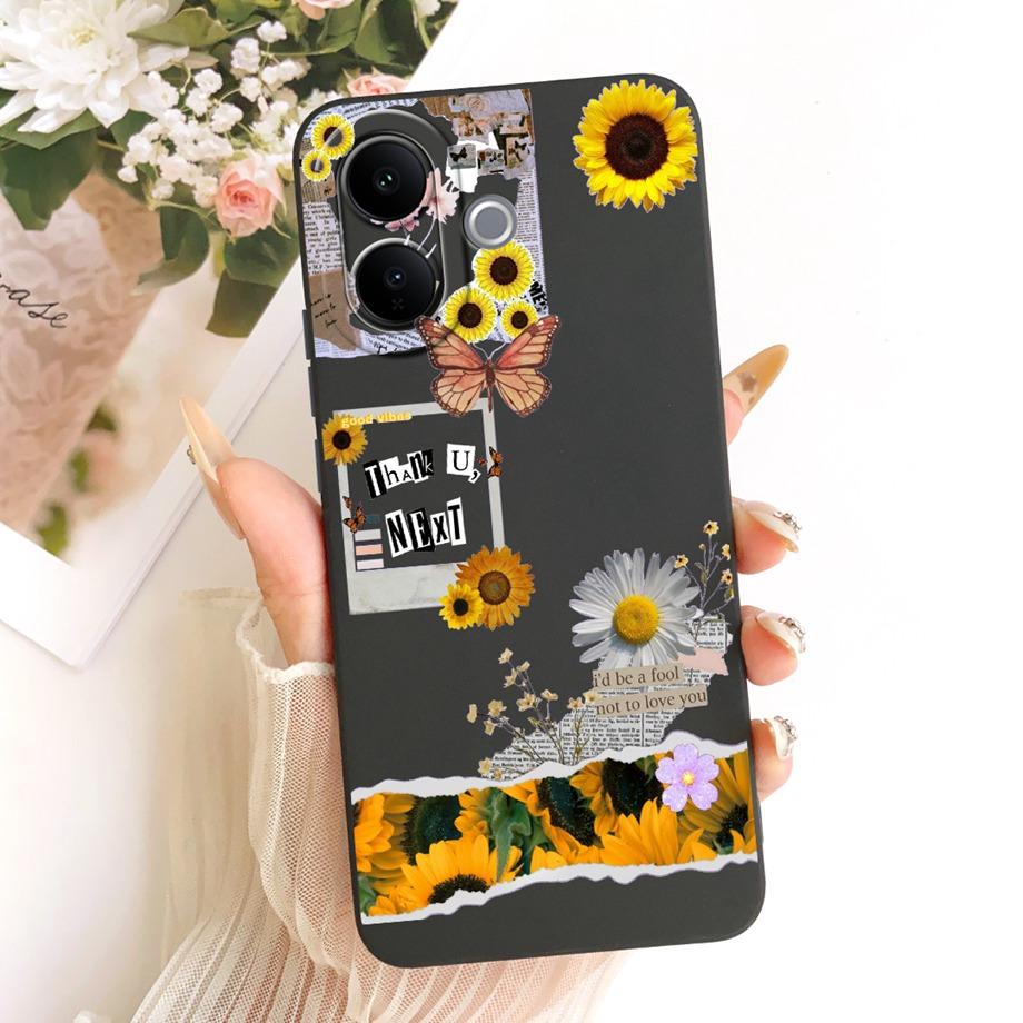 Floral Daisy Sunflower Fundas For Vivo V60 Lite V60 5G Phone Case Vivo V2530 V2511 Cover Liquid Silicone Soft Shockproof Bumper
