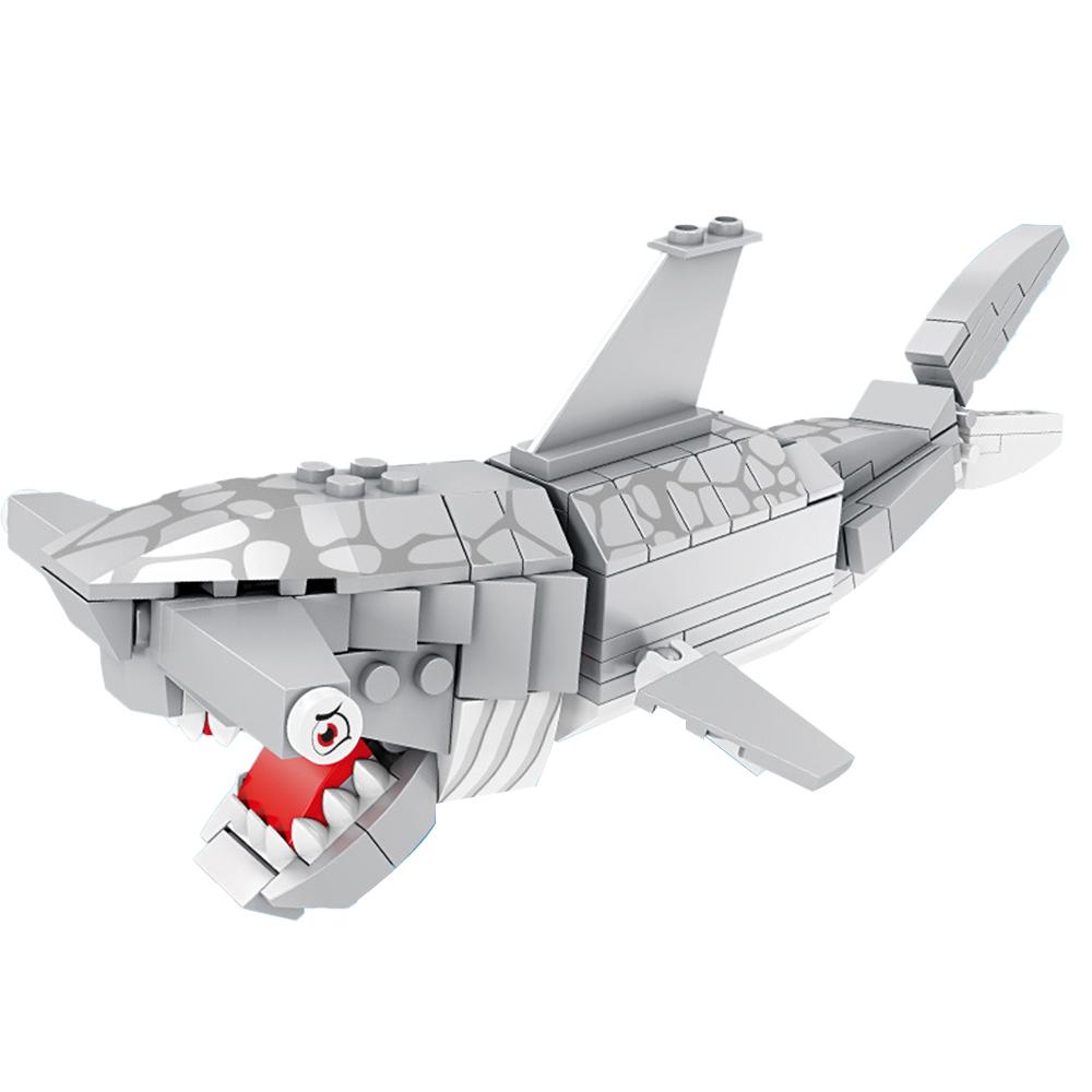 Deep Sea Shark Model Building 3D Block - Mechanical Rotation, Simulate Underwater Swimming, Ideal Gifts for Marine Animal Lovers