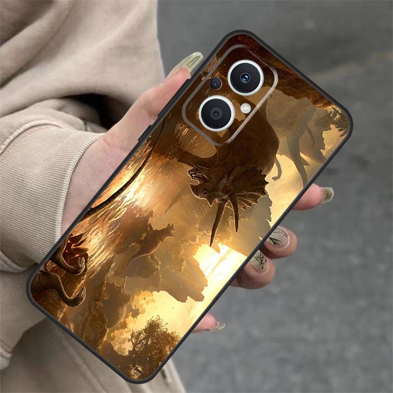 Dinosaur Case For OPPO Reno 8T 13F 14F 12F 11F 10 12 13 14 Pro 7 8 Lite OPPO Find X8 X6 X9 Pro Cover