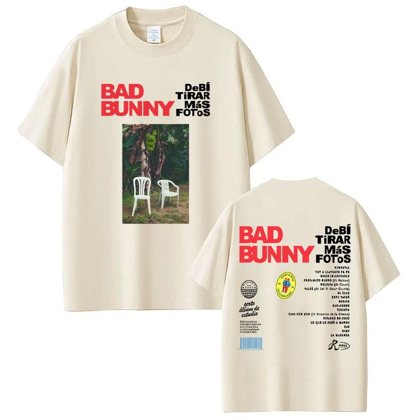 Rapper Bad Bunny Tshirt Takes More Photos DTMF 2026 Summer Unisexs Womens Patterns Hiphop Fashion Tshirt Couple Streetwear