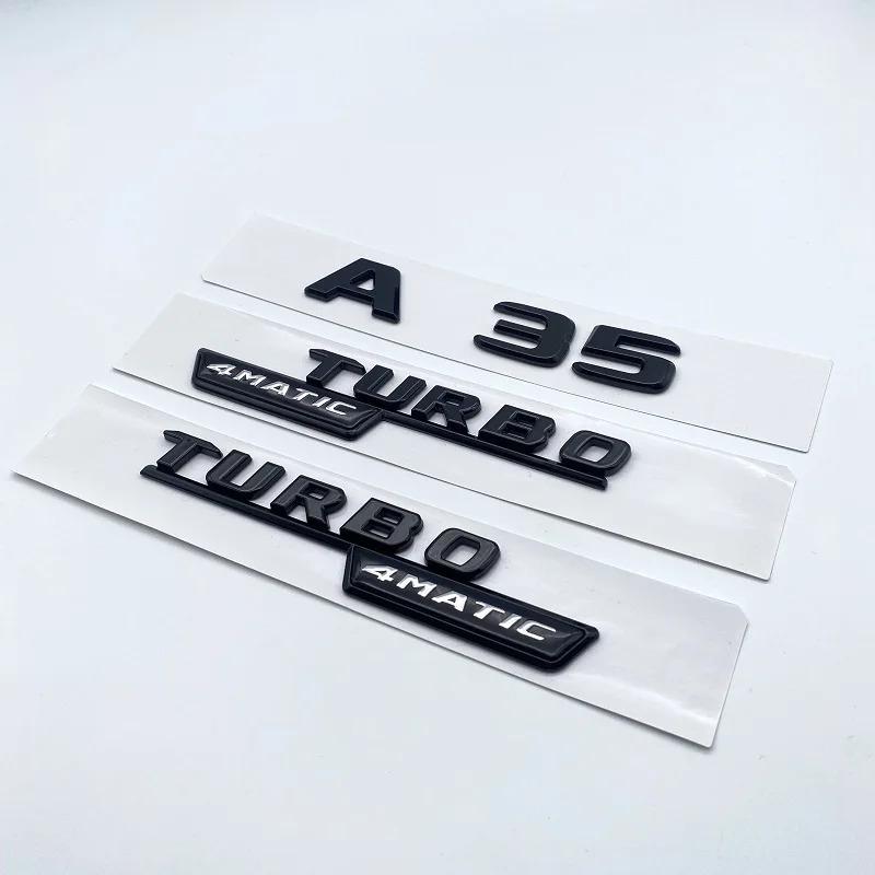 3D ABS Glossy Black Letters A35 A45 A45S Turbo 4matic Emblem for Mercedes-Benz AMG Car Fender Trunk Rear W176 W177 Logo Sticker