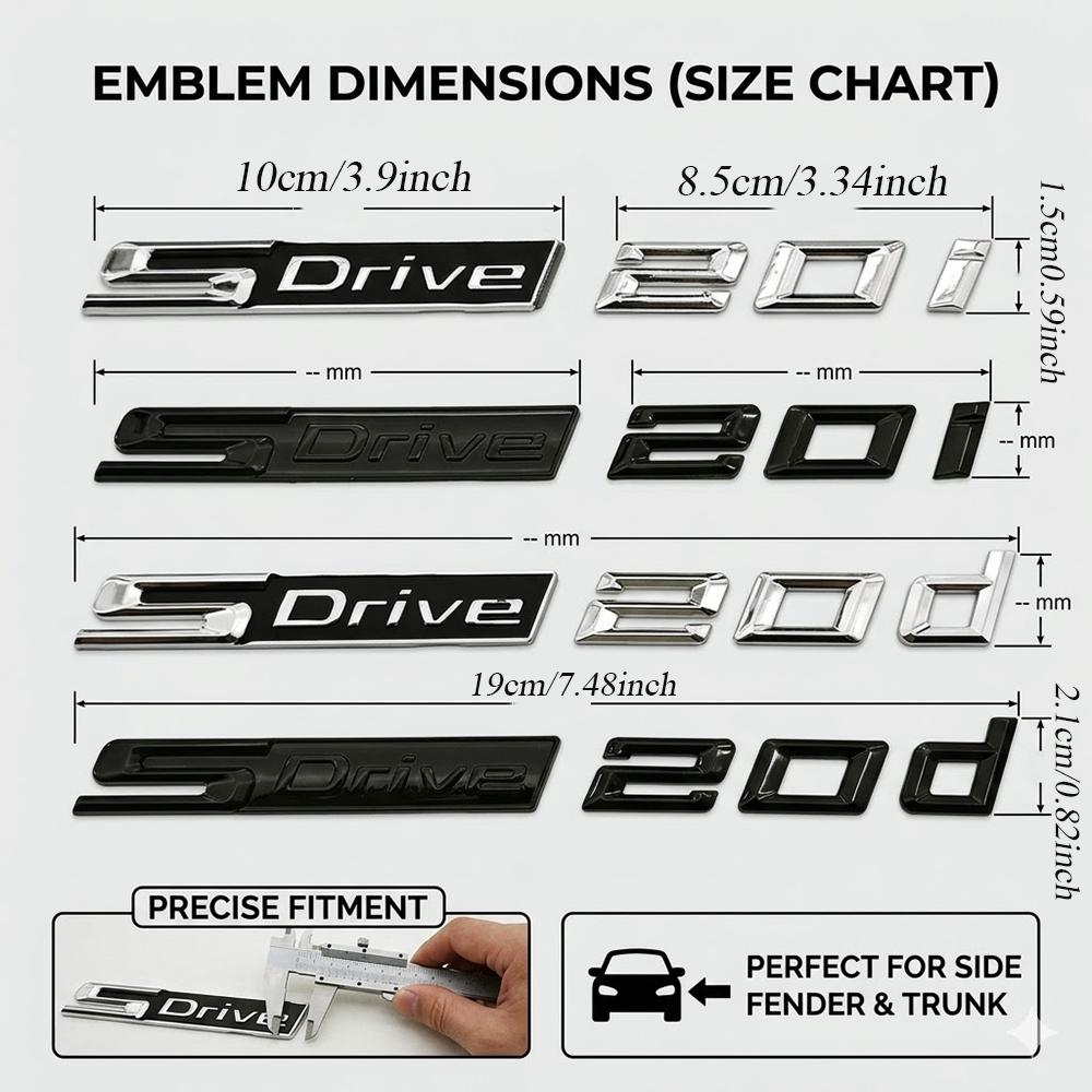 3D ABS Auto Styling Logo sDrive 20i 20d Emblem Abzeichen Aufkleber Für BMW X1 X2 X3 Z4 Kofferraum Kotflügel Aufkleber Glänzend Schwarz Silber Zubehör