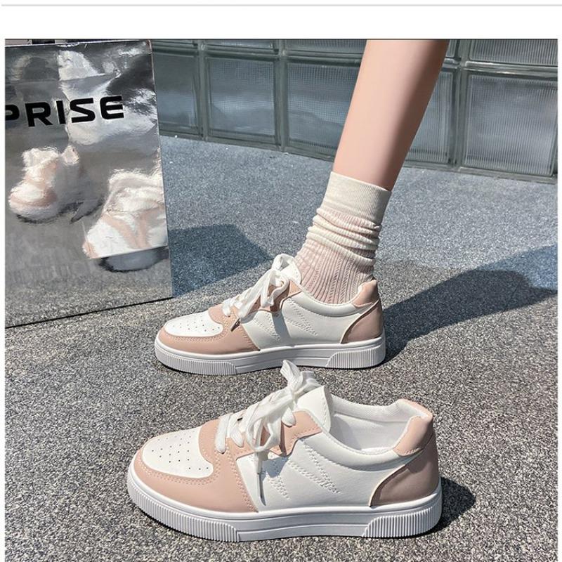 Women's white shoes flat shoes classic casual sports  summer new breathable lace up style