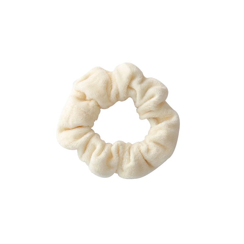 White Plush Hair Ring Elastic Band Headband with Ball - Autumn/Winter Accessories for Women