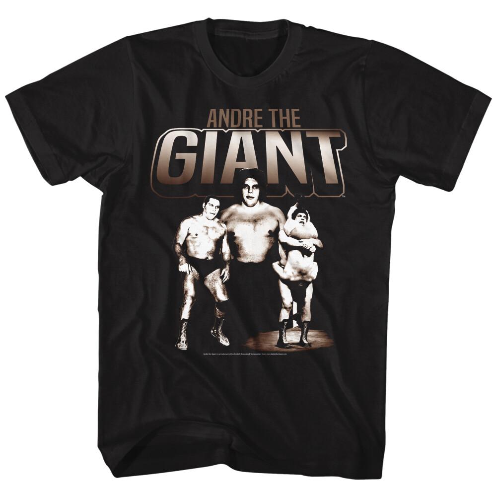 Andre The Giant 3 Different Ring Photos WWE Wrestling Legend Men T Shirt XXL