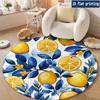 Traditional Chinese Round Rug Koi Fish Lily Pond Area Mat Artistic Ink Fluid Pattern Nordic Couch Bedside Decorative Carpet