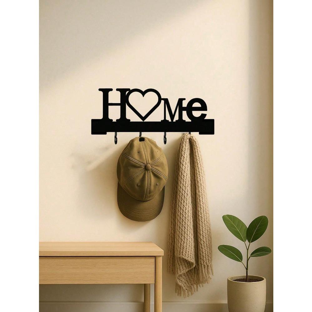 Iron Love Key Hanger No Drill Wall Mount Entryway Organizer Hook Rack