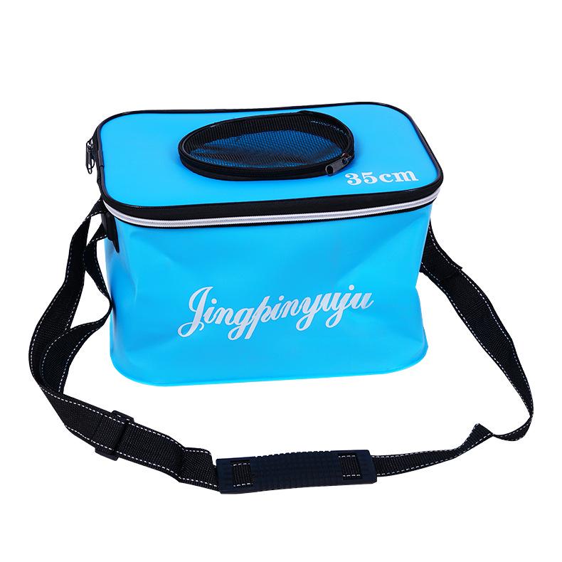 Collapsible EVA Fishing Bucket for Live Fish - Square Design
