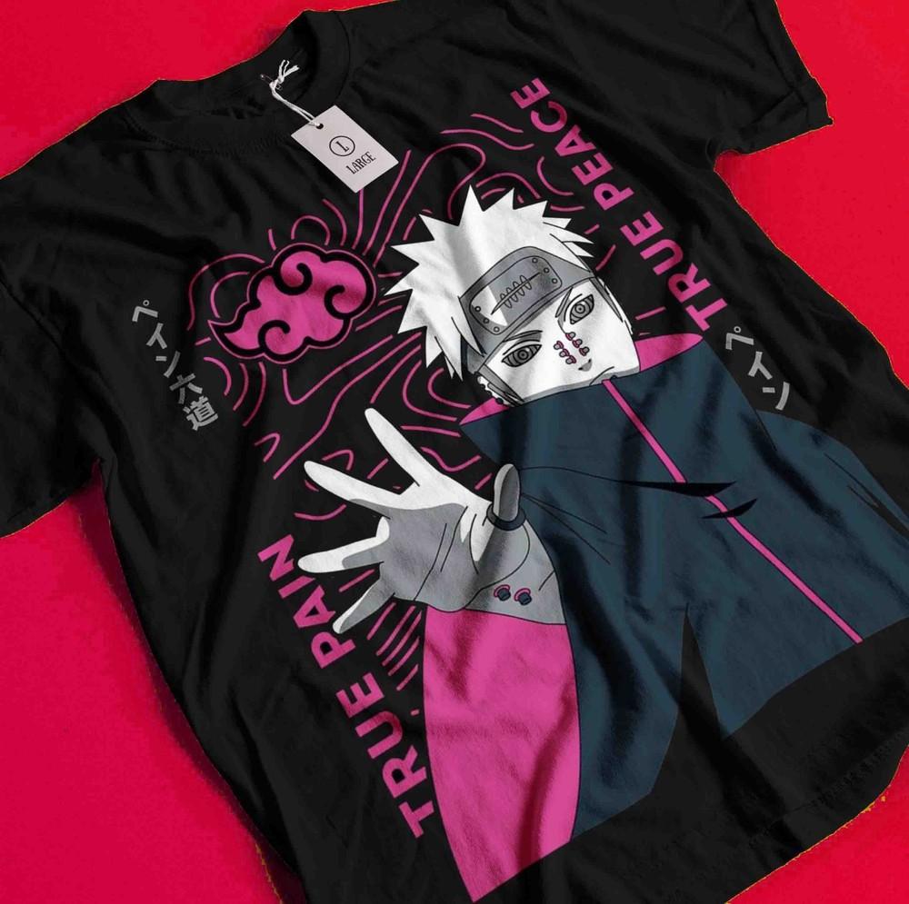 

Pain Tshirt Itachi T-Shirt Kisame Shirt Madara Kakashi Naruto Anime Akatsuki Tee BB825 3XL