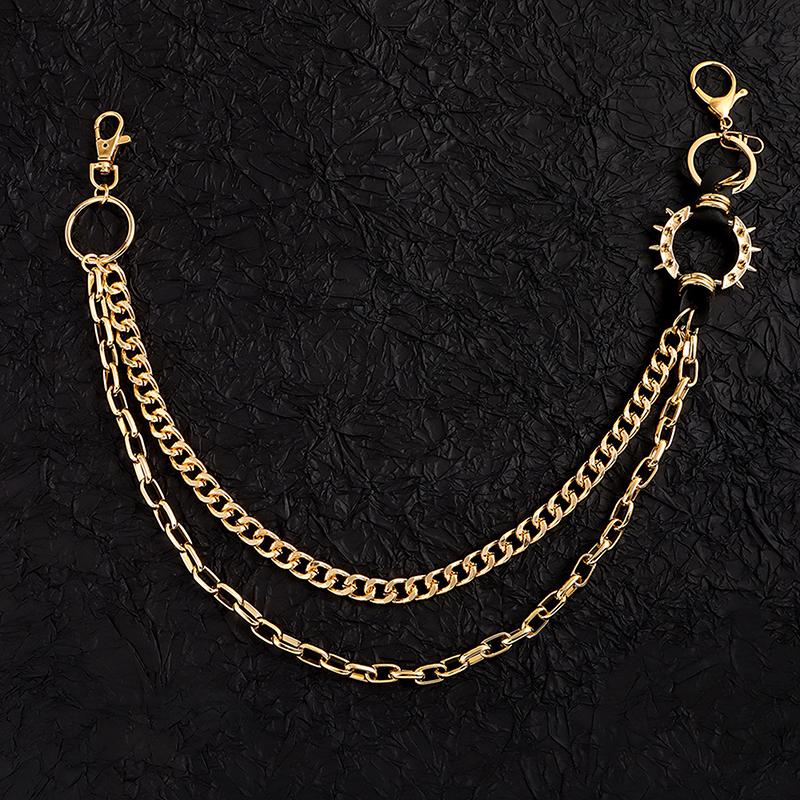 

Панк поясные цепи, цепи для брюк в стиле хип-хоп с шипами, ретро металлические ремни для брюк, украшение для сумок и одежды, рок-стиль