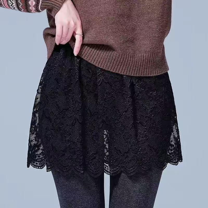 Korean Lace Layered Anti-Exposure Short Skirt - Fashionable Outerwear