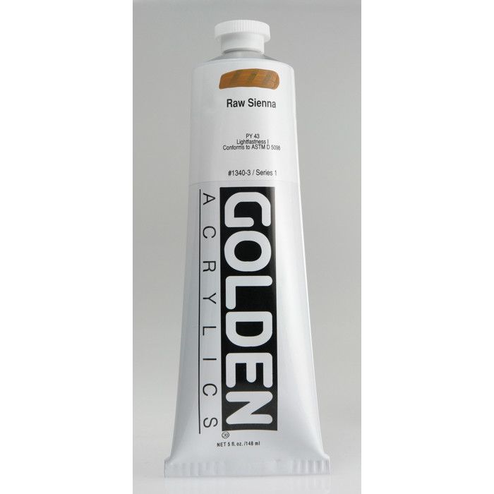 Heavy Body Acrylic Paint - GOLDEN - Raw Sienna - 150ml - Brown - Lightfastness