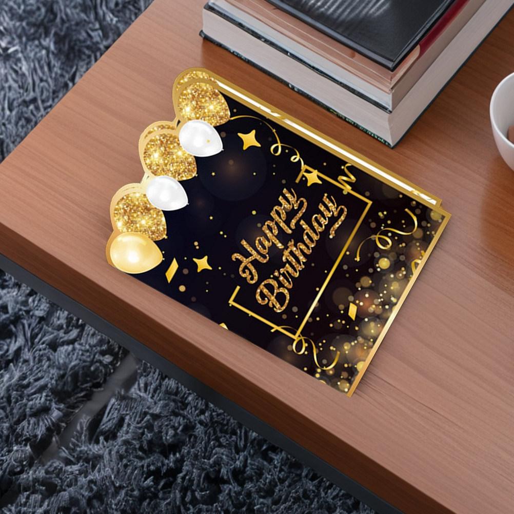 Large Birthday Sign In Card Black Golden Keepsake Guest Book for Birthday Party Album Large Signature Book