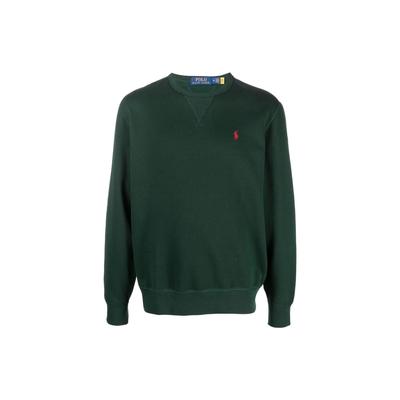 Polo FW22 Einfarbig Logo Bestickt Lässig Rundhals Langarm Sweatshirt Herren sweatshirt Grün 710766772-021