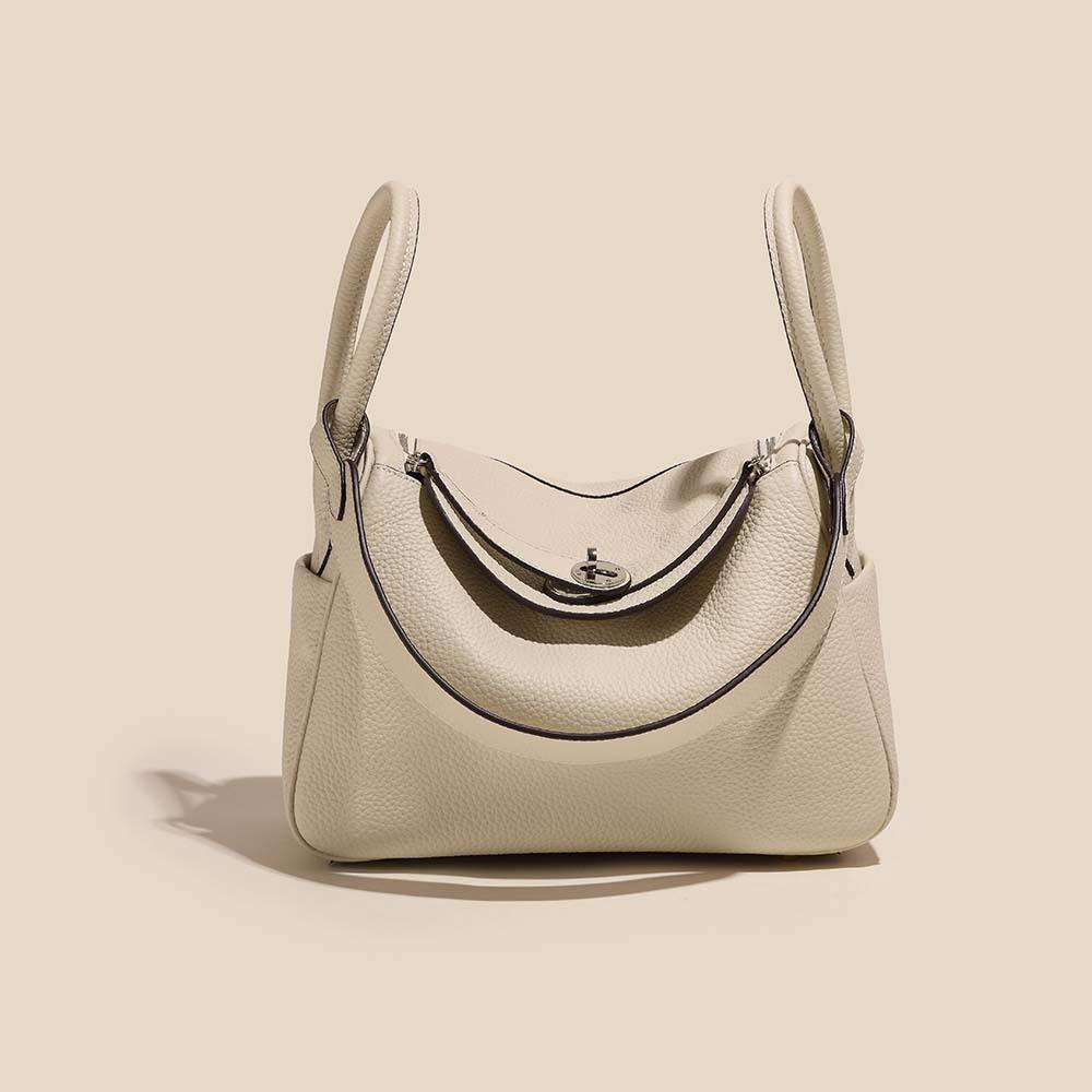 New Mini Lindy Bag 19cm (NO LOGO) Genuine Leather Boston Bag Real Cowhide Fashion Versatile Women Single Shoulder Crossbody Handbag