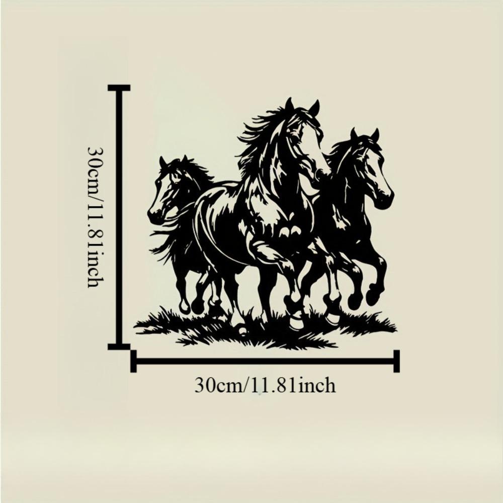 

Three Galloping Horses Black Metal Wall Sculpture, Dynamic Iron Art for Living Room Office Patio Outdoor, Equestrian Lover Gift Modern Home Decor 12in