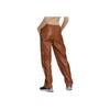 adidas Originals Trefoil Solid Logo Print Snap Button Straight Leg Track Pants Women Bottoms Brown II6098