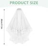 Wedding Veil,2/3 Tier Ribbon Edge Center Cascade Bridal Veil with Comb for Bachelorette Party