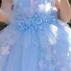 3D Floral Fluffy Baby Girl Dress for Weddings & Special Occasions