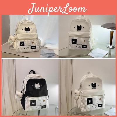 Cute Cat Dot Backpack For High School Girls Nylon School Bag