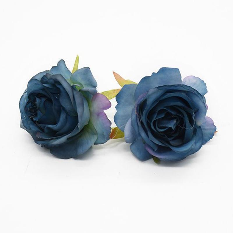 50Pcs Artificial Flowers Silk Roses Heads Home Wedding Decorations Valentine's Day Garland Palnts Wall Festival Diy Supplies Box