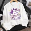 Kids Crewneck Sweatshirt, Cute Kitten with Bow & Stars Print, Soft Casual Pullover for Fall Winter