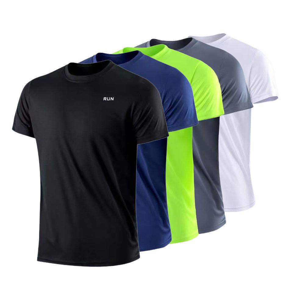 Men's Plus Size Ice Silk Quick-Dry Sports T-Shirt - Breathable Casual Short Sleeve