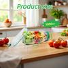 Portable Salad Container with A Side-opening Leakproof Mason Jar Style Salad Box Wet/Dry Separation Breakfast Fruit Storage Box