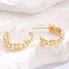 1 Pair Women Earrings C-Ring Shape Ear Buckle Design Stable Fit Cubic Zirconia Inlaid Earrings Jewelry Gift