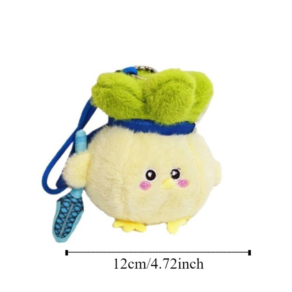 Garlic Bird Stuffed Cabbage Chicken Keychain Cartoon Chicken Plush Keychain  Car Key Accessories