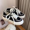 Niche autumn thin canvas shoes women ins lazy half support two wear versatile board shoes