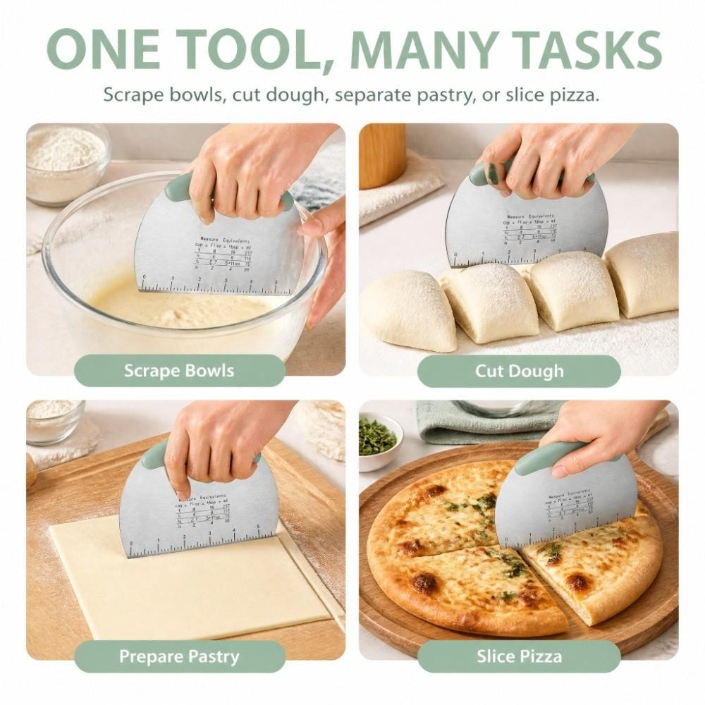 Ergonomic Non-Slip Handle Bench Scraper Scale Marking Pastry Chopper Dough Cutter Pastry Making