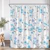 Butterfly Floral Shower Curtain Green Leaves Flowers Dragonfly Watercolour Plants Bath Curtains Polyester Fabric Bathroom Decor