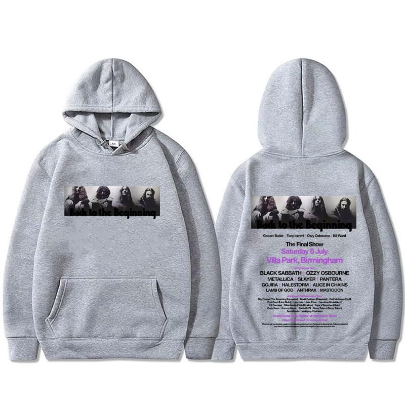 Heavy Metal Rock Band Black Sabbath and Ozzy Osbourne Back To The Beginning Vintage Hoodie Men Women Classic Casual Sweatshirt