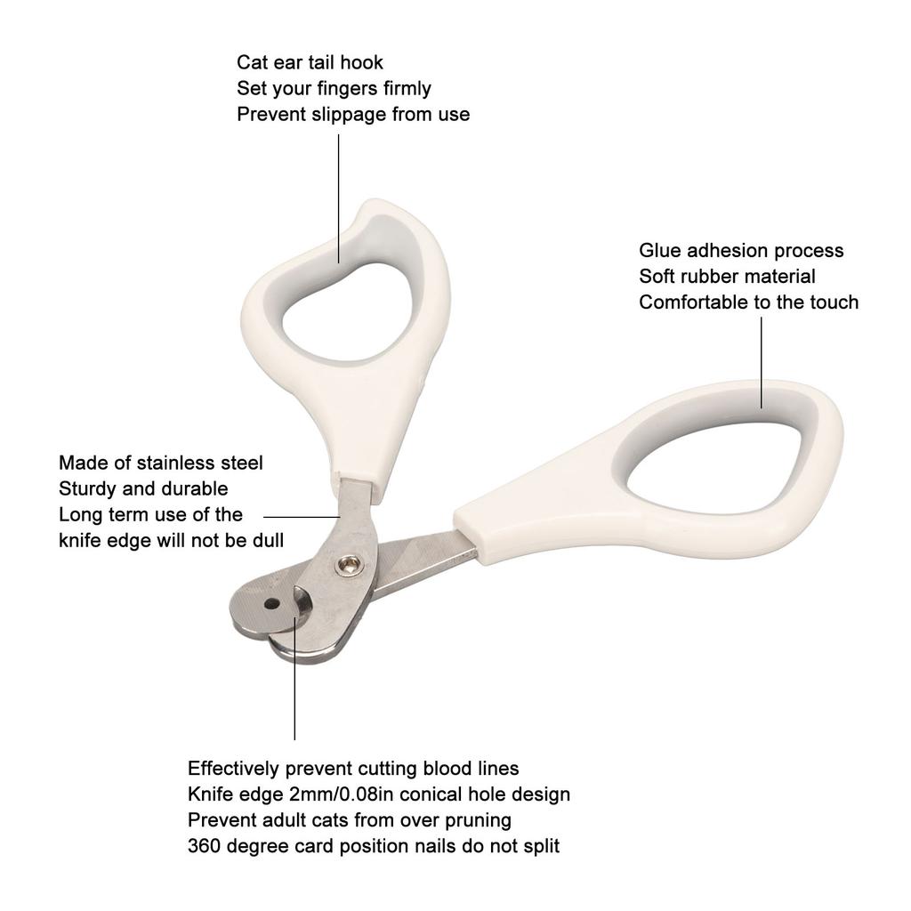 Tiernagelschere Professionelle Reinigung Schönheit Edelstahl Katzennagelschneider für Kleine Mittelgroße Große Katzen Haustiere
