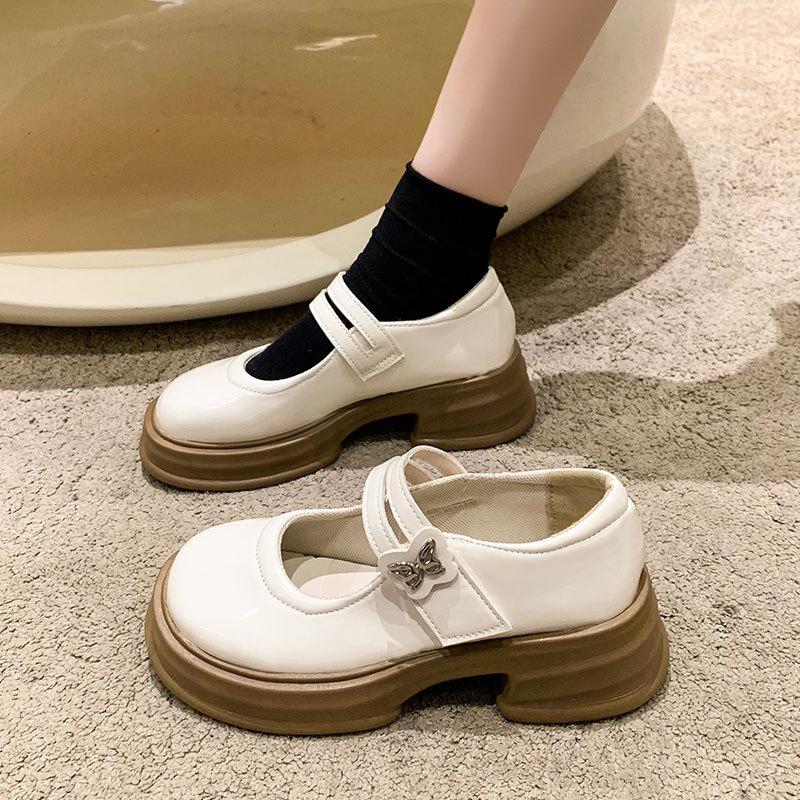 Japanese with Skirt Jk Uniform Shoes Shallow Mouth Thick Sole Mary Jane Single Shoes Women's Autumn New British Style Small Leather Shoes