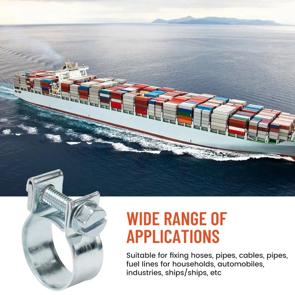 10Pcs Jubilee Hose Clamp Fuel Line Clamp Water Pipe Clip Sealing Welding Clip For Fuel Pipe Diesel Gasoline Pipe Anti Corrosive