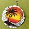 Elegant Rotating Wind Chime – Coconut Tree Sunset Design with 360° Hook, Perfect for Spring & Summer Balcony & Garden Decor