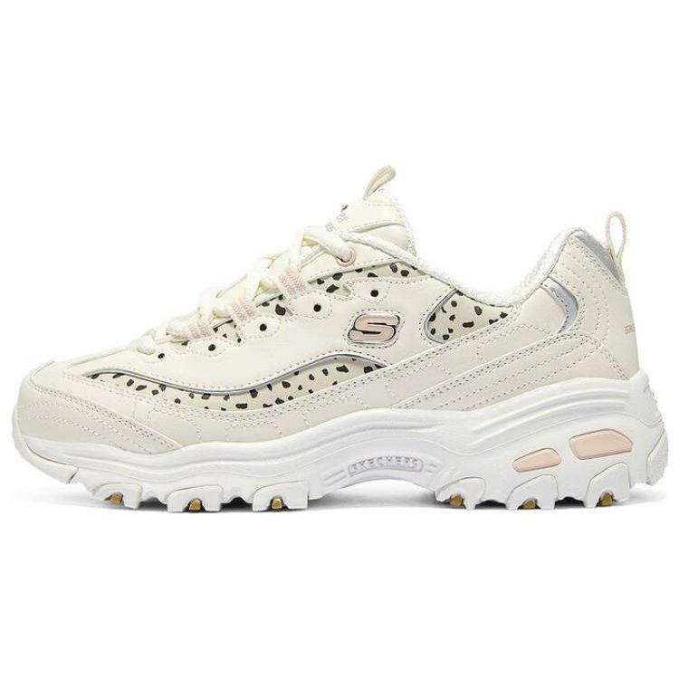 Skechers Women's White Dlites Leather Trendy Comfortable Versatile Easy Shock Absorbing Durable Low Top Casual Shoes Casual Shoes Off- 150236-Ofpk Cm