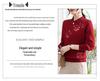 Embroidered Velvet Knit Sweater for Women - Autumn/Winter, Versatile & Warm for Middle-aged/Elderly