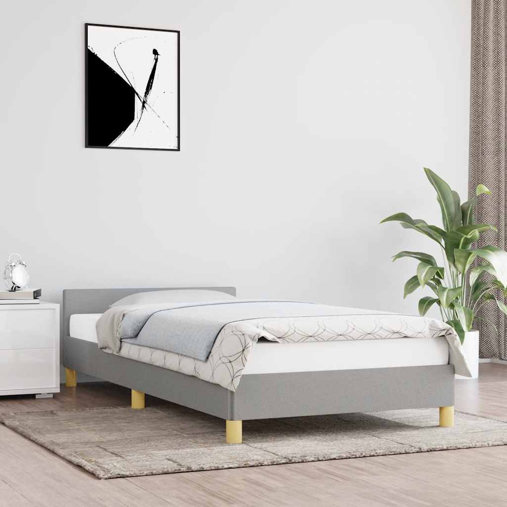 Vidaxl Bed Frame Without Mattress, Light Gray, 80X200 Cm, Upholstered In Fabric