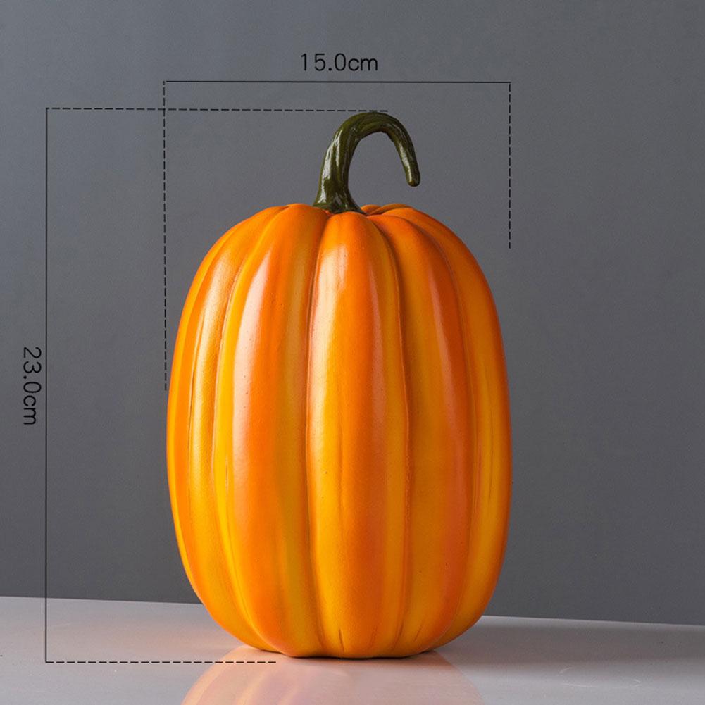 Classic Novelty Fall Pumpkins Decor Artificial Yellow Carved Hand-Made Home Decorative For Desktop Indoor Outdoor Party Props