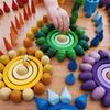 Kids Wooden Constructor Unfinished Rainbow Blocks Loose Parts Montessori Sensory Toys Droplets Cones Mushrooms Creative Blocks