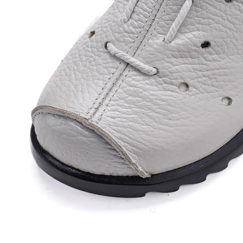 Fashion New Genuine Leather Boots Women's Laced Up Hollow Out Shoes Ladies Zip Up Mid Calf Boots Woman Concise White Luxury Boot Vintage